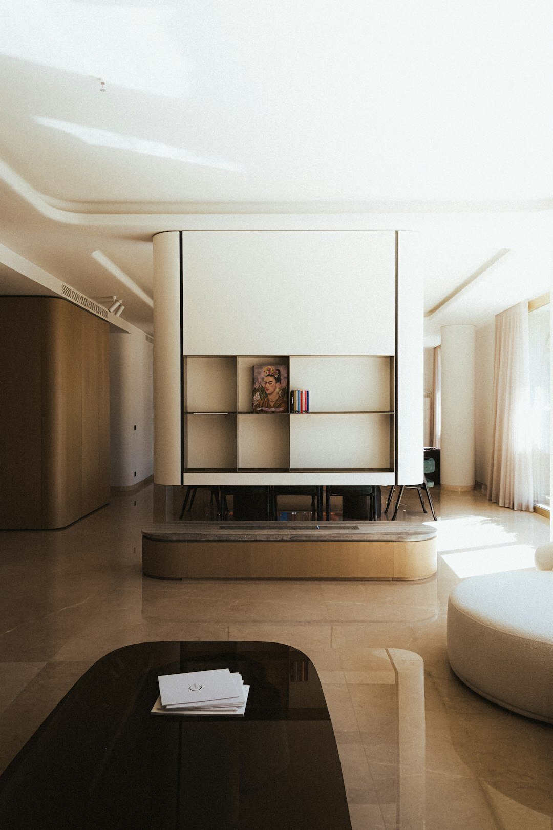luxury living room with art