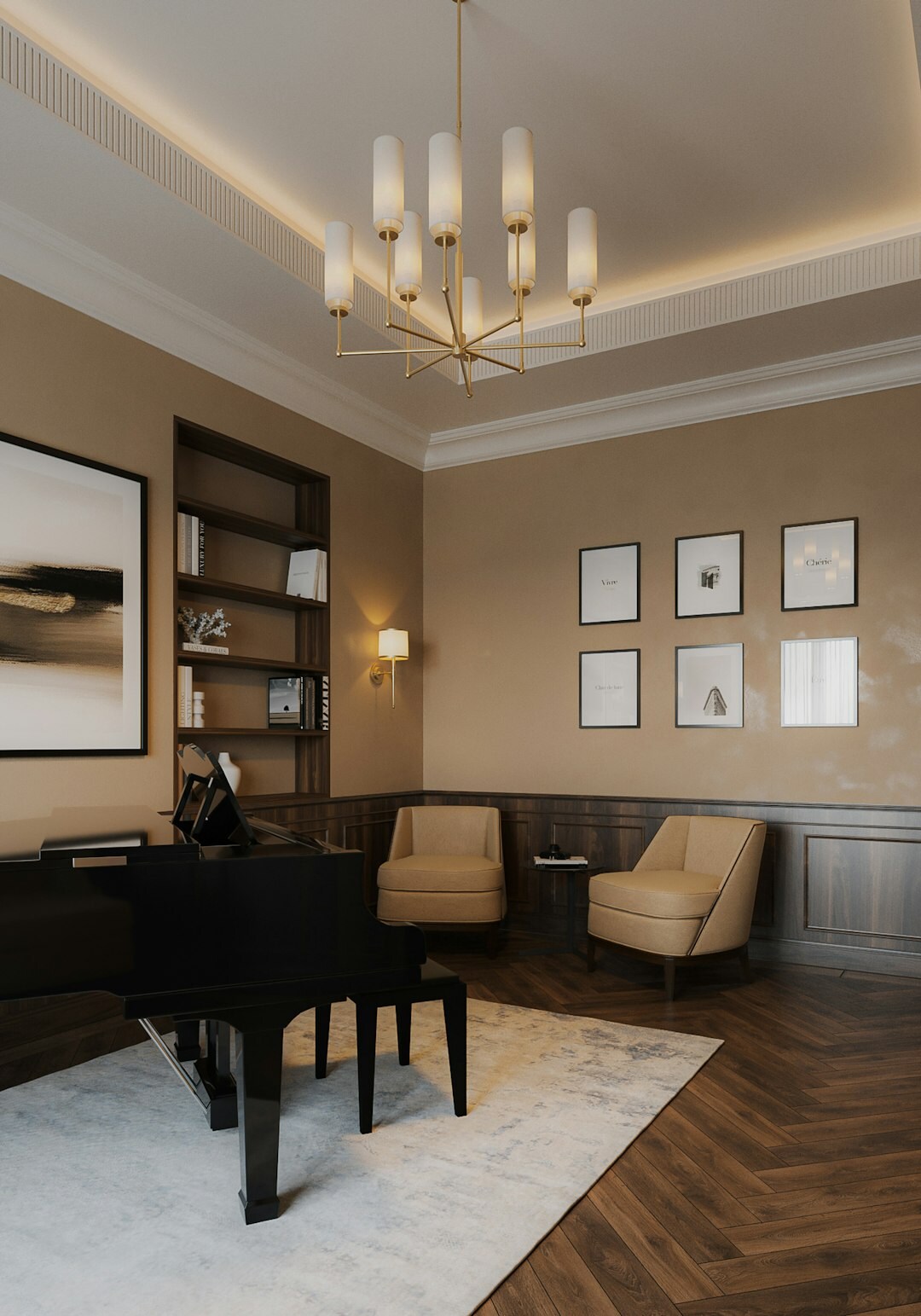 luxury living room soft lighting